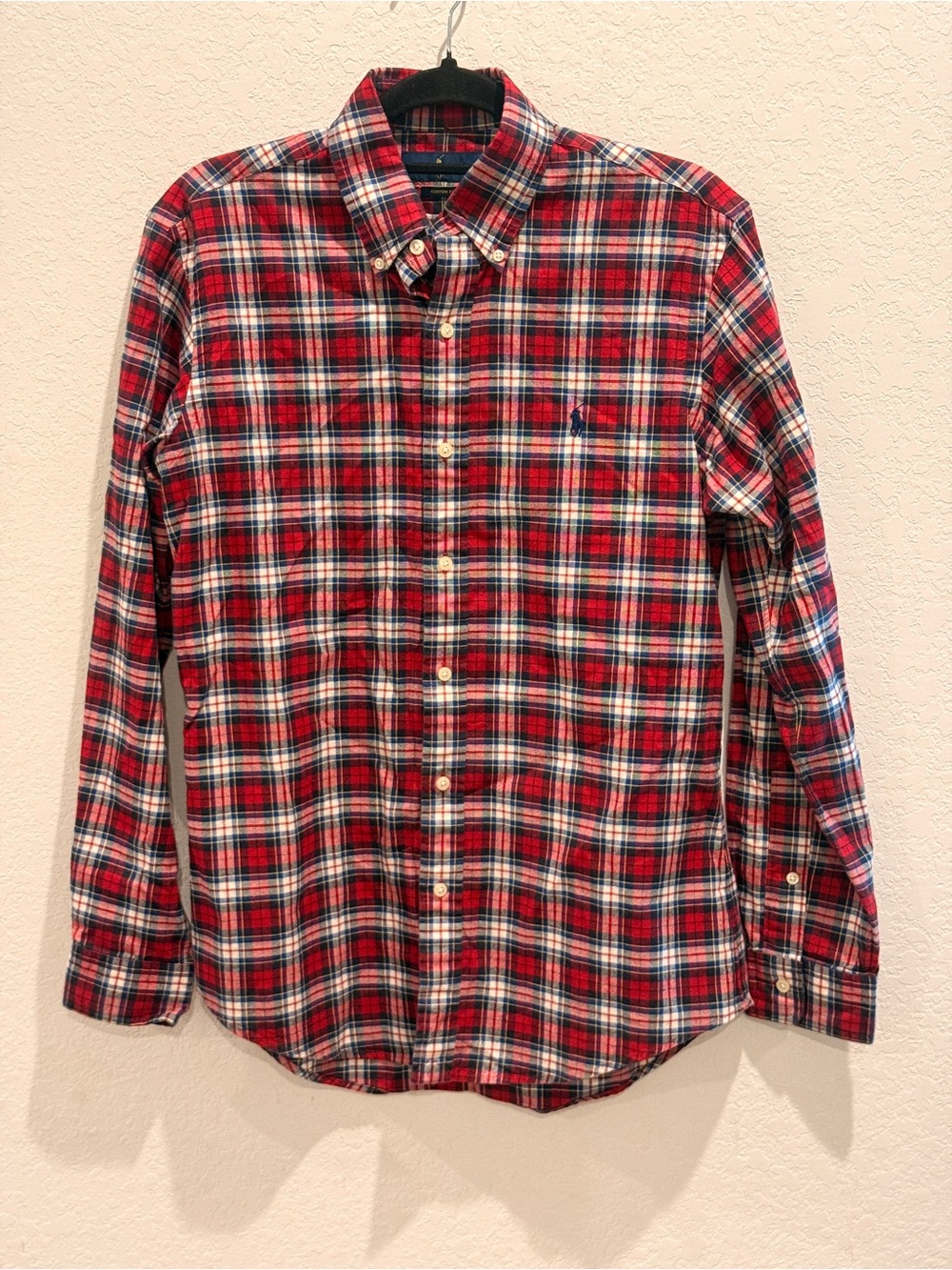 Ralph Lauren Red and Blue Plaid Button-Down Shirt